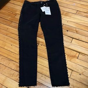Zara Mid- Rise Skinny Jeans with embellishment